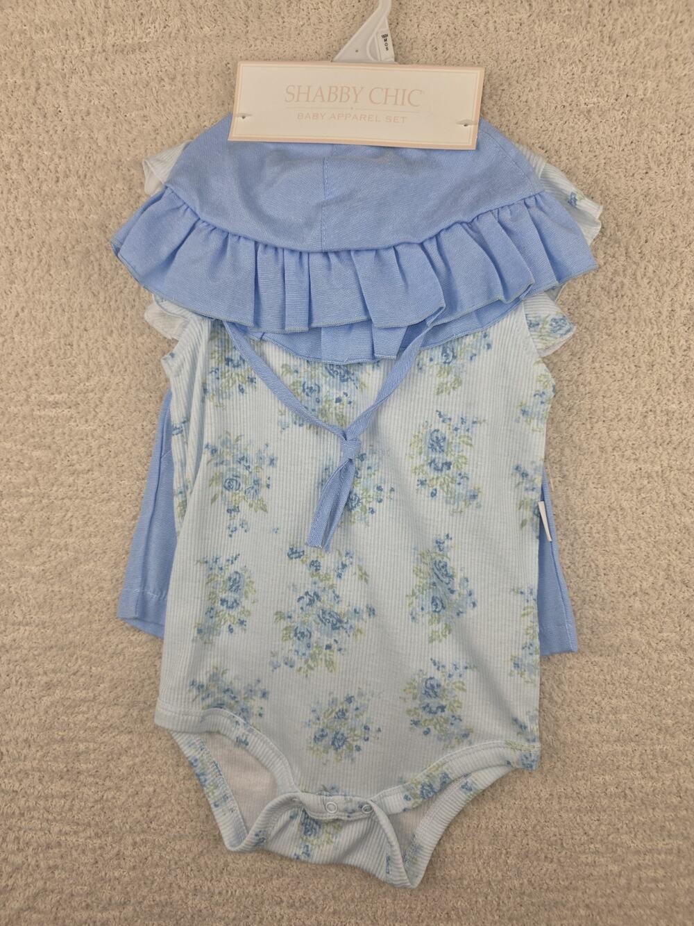 Shabby Chic Baby Apparel Set Floral Bodysuit and Ruffled Bloomers 18-24M NWT